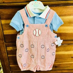 Nursery Rhyme Baseball Shortall Set